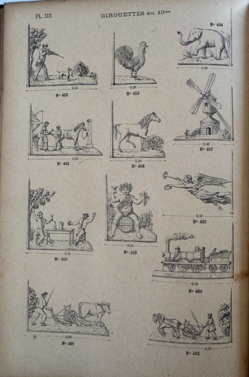 1892 Catalogue d'ornements pour toit coqs, cheneaux, faitages, épis, campanile - Vue 9 - Divers