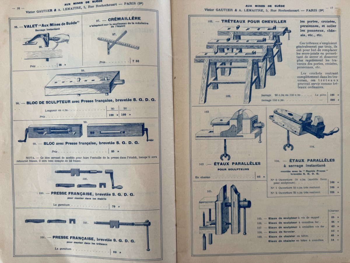 Catalogue fabrique d'outils Quincaillerie - Menuiserie - Charrons - Vue 4 - Divers
