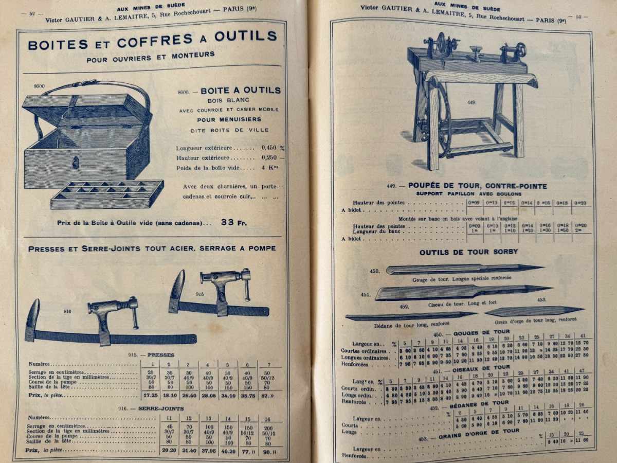 Catalogue fabrique d'outils Quincaillerie - Menuiserie - Charrons - Vue 5 - Divers