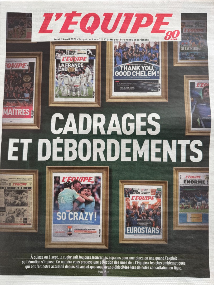 Journal l'équipe 13/04/2026 Van Aert remporte le Paris Roubaix - Supp Rugby - Vue 3 - Journal L'Équipe