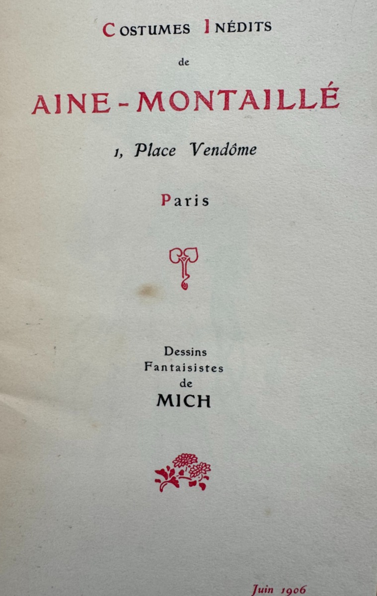 Catalogue AINE-MONTAILLE - MICH‎ ‎Costumes Inédits de Aine-Montaillé - vêtement - art nouveau - Vue 2 - Divers