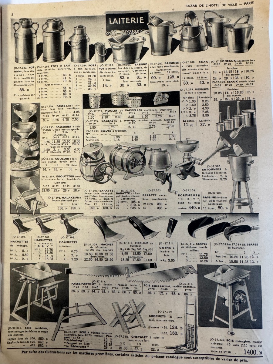 Catalogue Bazar de l'hôtel de ville - Fermes et jardins -1937 - Vue 3 - Grands Magasins
