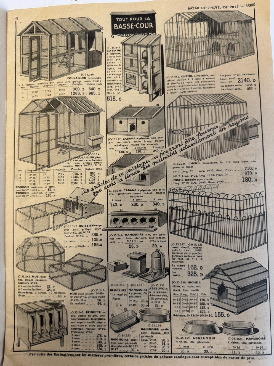Catalogue Bazar de l'hôtel de ville - Fermes et jardins -1937 - Vue 5 - Grands Magasins