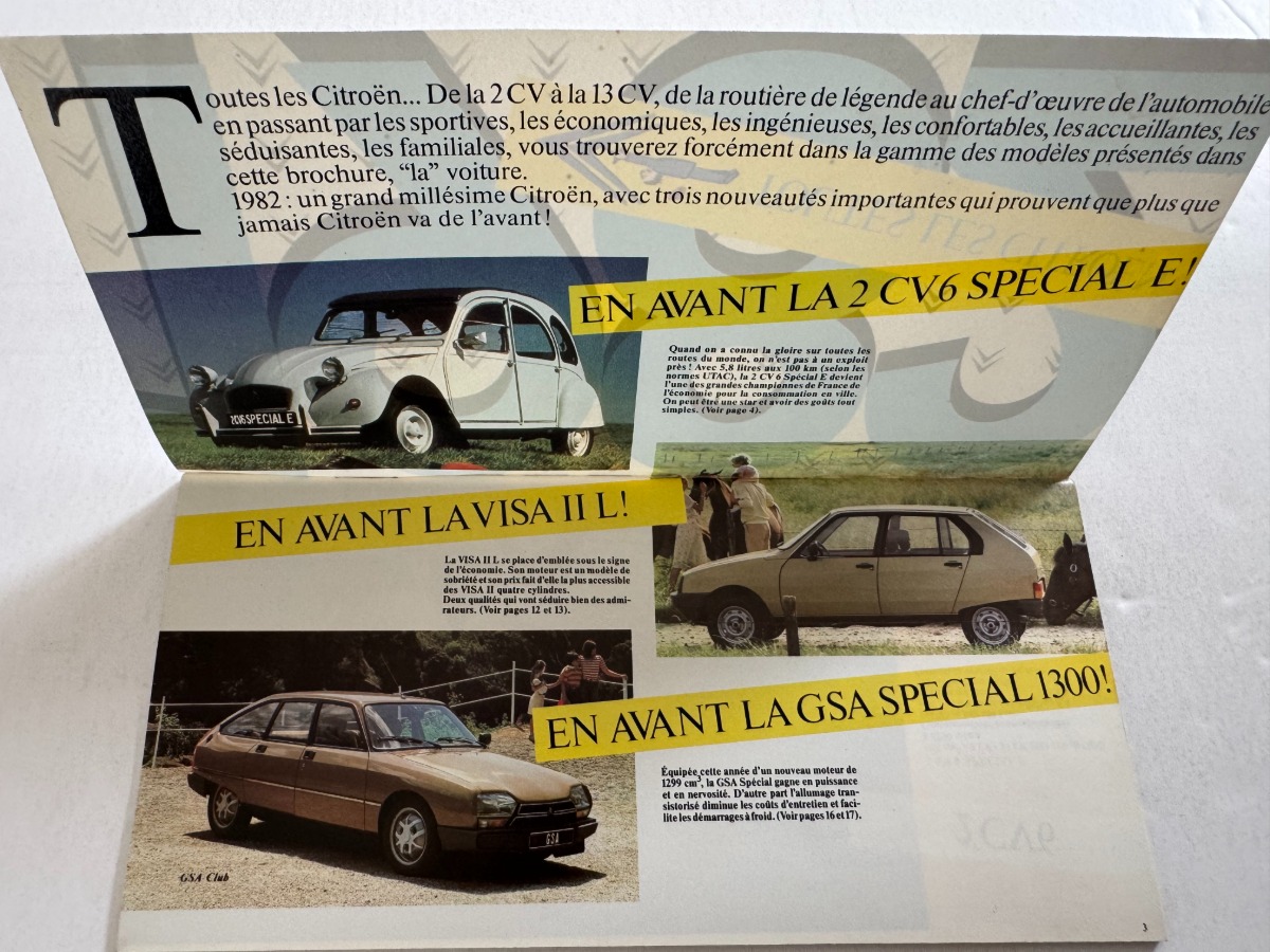catalogue Citroen 2cv - GSA . Mehari . Visa . CX . LNA . C35 . Fourgon 1982 - Vue 3 - Auto