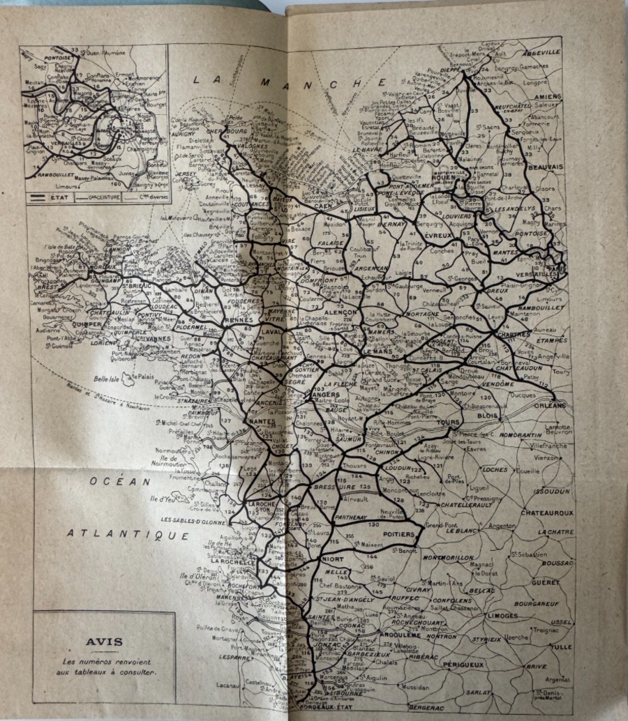 1919 Indicateur Chaix au 1er mai - Normandie. Bretagne Sud Ouest. Horaire de Train - SNCF - Vue 2 - Divers