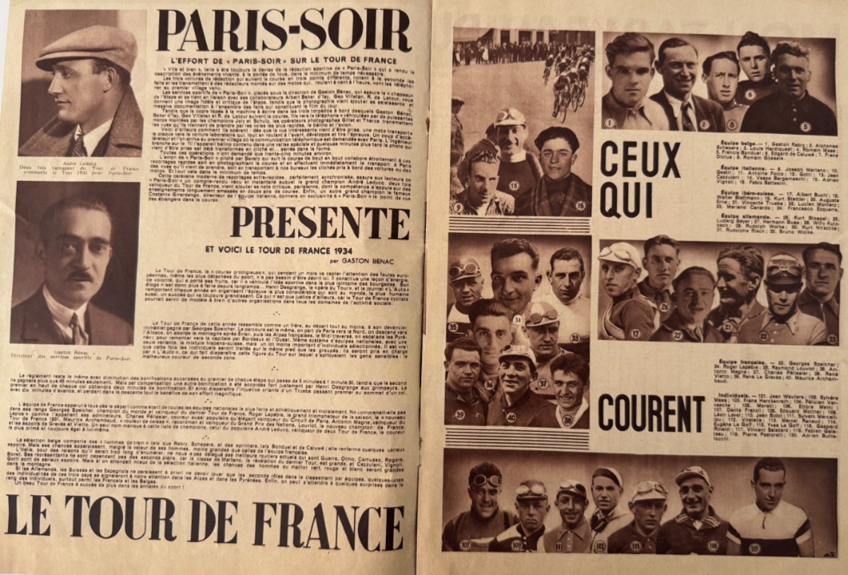 1934 Paris Soir - Programme du Tour de France - Cyclisme - Vue 3 - Cyclisme