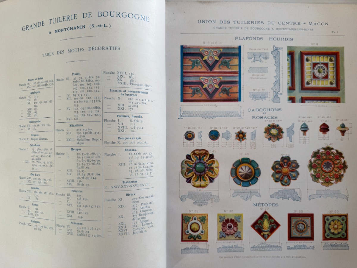 Rare catalogue 1905 – Céramique décorative – Union des tuileries du centre – 59 planches couleurs - Vue 2 - Divers
