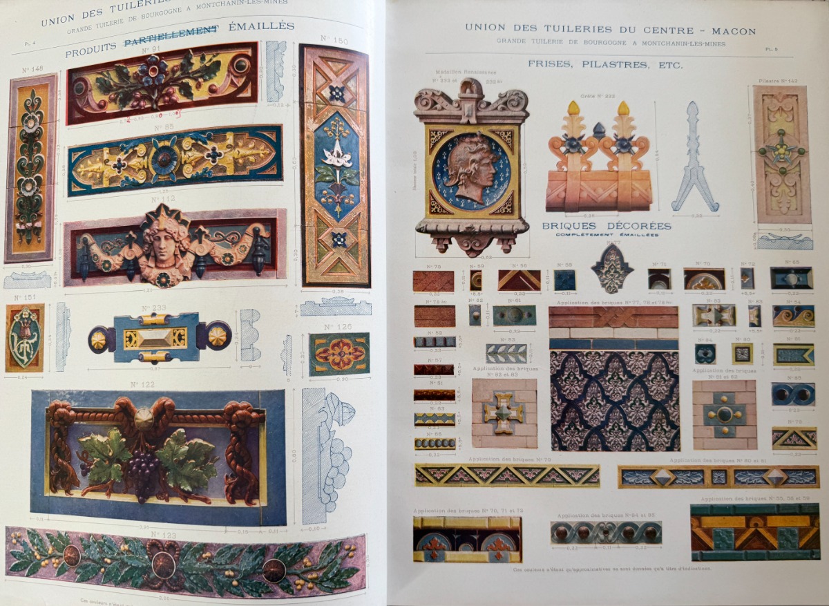 Rare catalogue 1905 – Céramique décorative – Union des tuileries du centre – 59 planches couleurs - Vue 4 - Divers