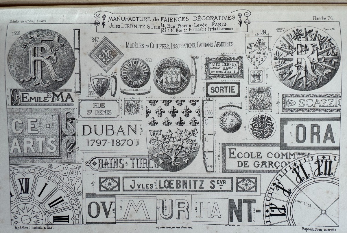 1898 Catalogue Jules Loebnitz & Fils – Manufacture de faïence et terre cuite – 76 planches - Vue 9 - Divers