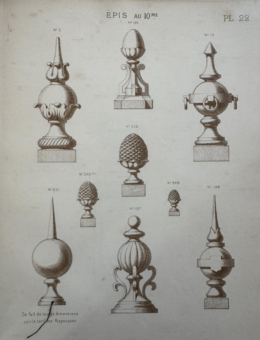1887 - Catalogue ornements en zinc ed. Coutelier Paris – 191 planches - Vue 2 - Divers