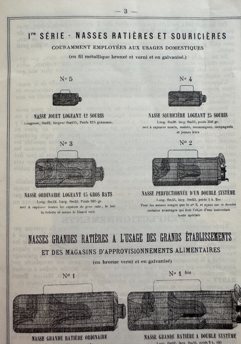 Catalogue pièges a rats et poissons - animaux - année 1890/1910 - Vue 3 - Divers