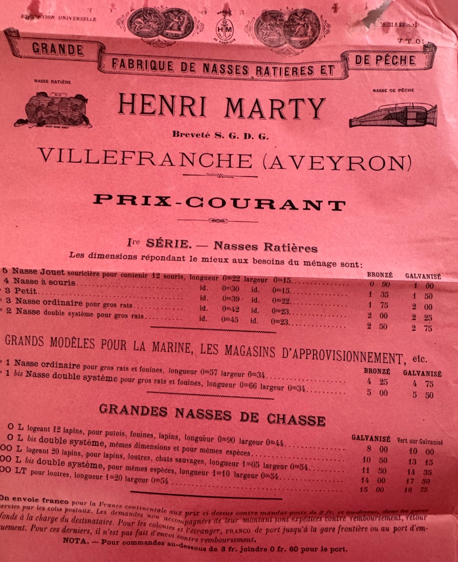Catalogue pièges a rats et poissons - animaux - année 1890/1910 - Vue 6 - Divers