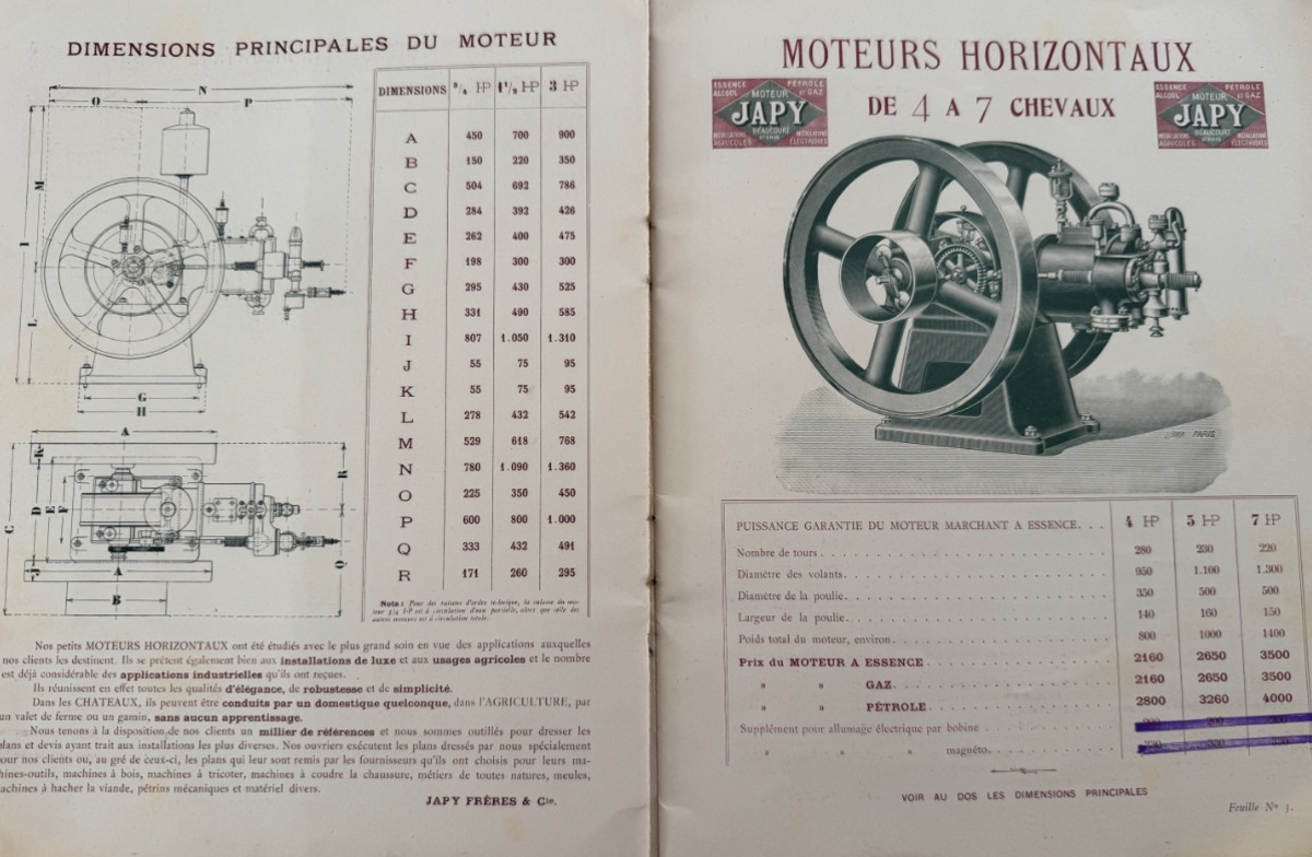 1907 Catalogue Ancien Moteurs Verticaux JAPY - Beaucourt - Vue 3 - Divers