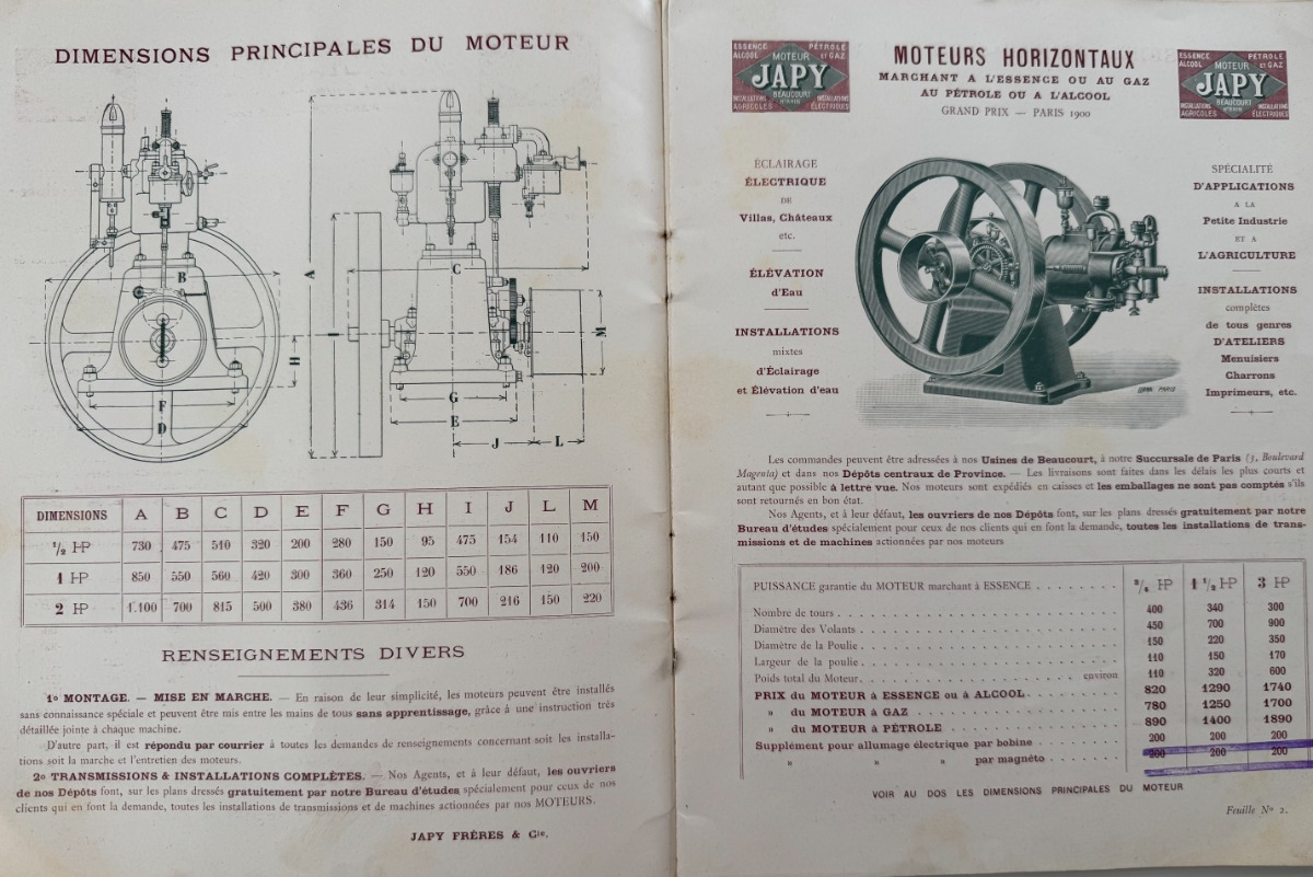 1907 Catalogue Ancien Moteurs Verticaux JAPY - Beaucourt - Vue 5 - Divers