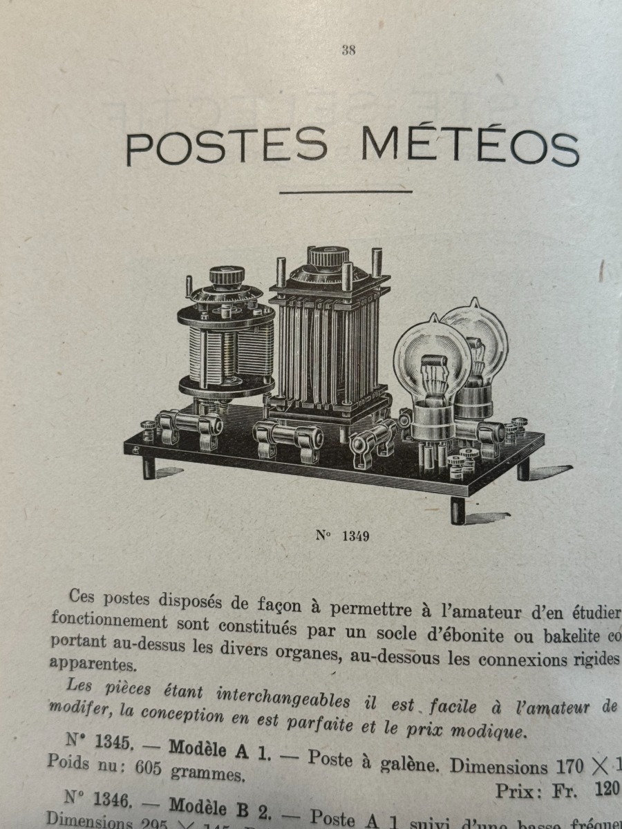 Catalogue ancien T.S.F - Radio environ 1920 . - Vue 3 - Divers