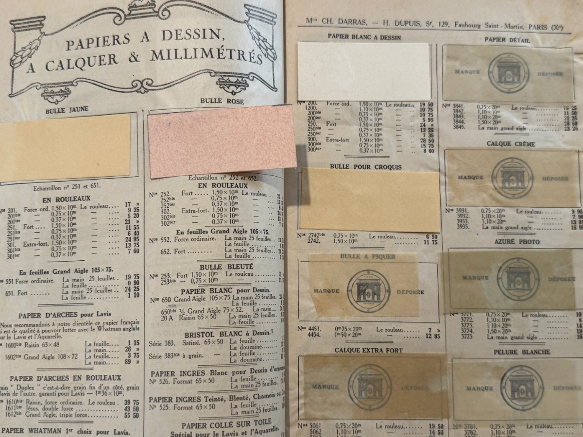 Catalogue Ancien 1932 – Matériel de Dessin & Architecture "H. DUPUIS / CH. DARRAS" Paris – Avec Échantillons Réels - Vue 2 - Divers