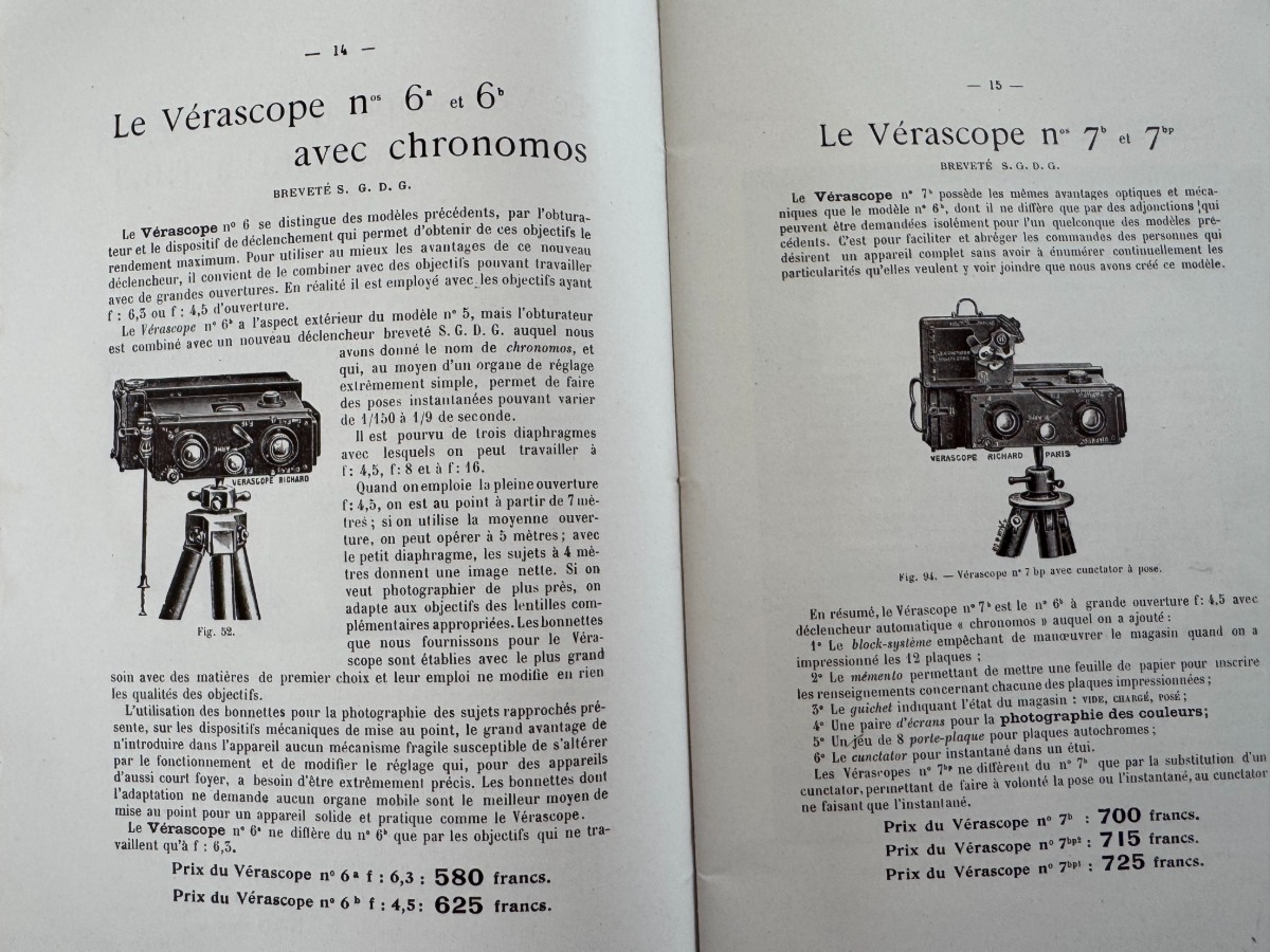 1918 - Catalogue original Jules Richard - Vérascope, Glyphoscope, Taxiphote - Vue 2 - Divers