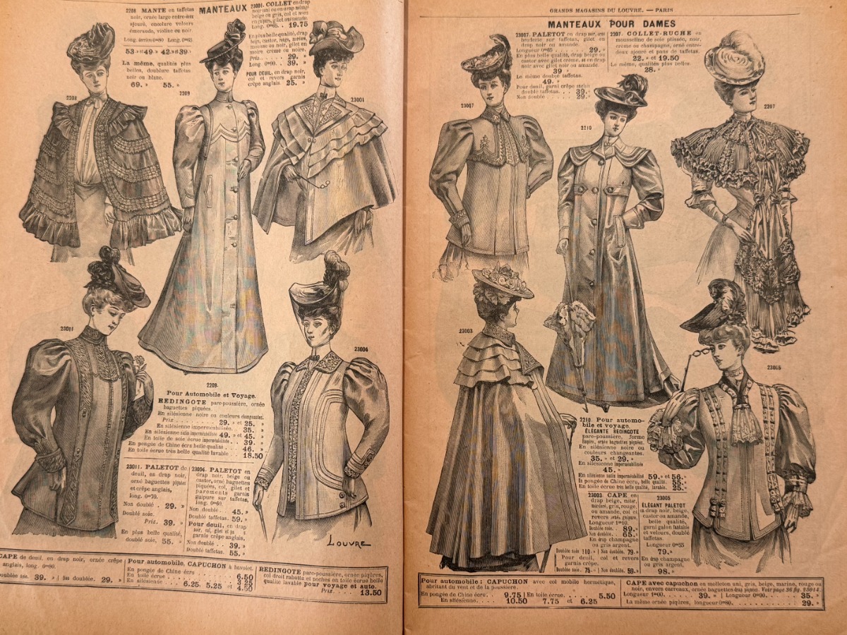 1906 Catalogue Au Louvre - Mode - Paris - avec des échantillons de tissus - Vue 3 - Grands Magasins