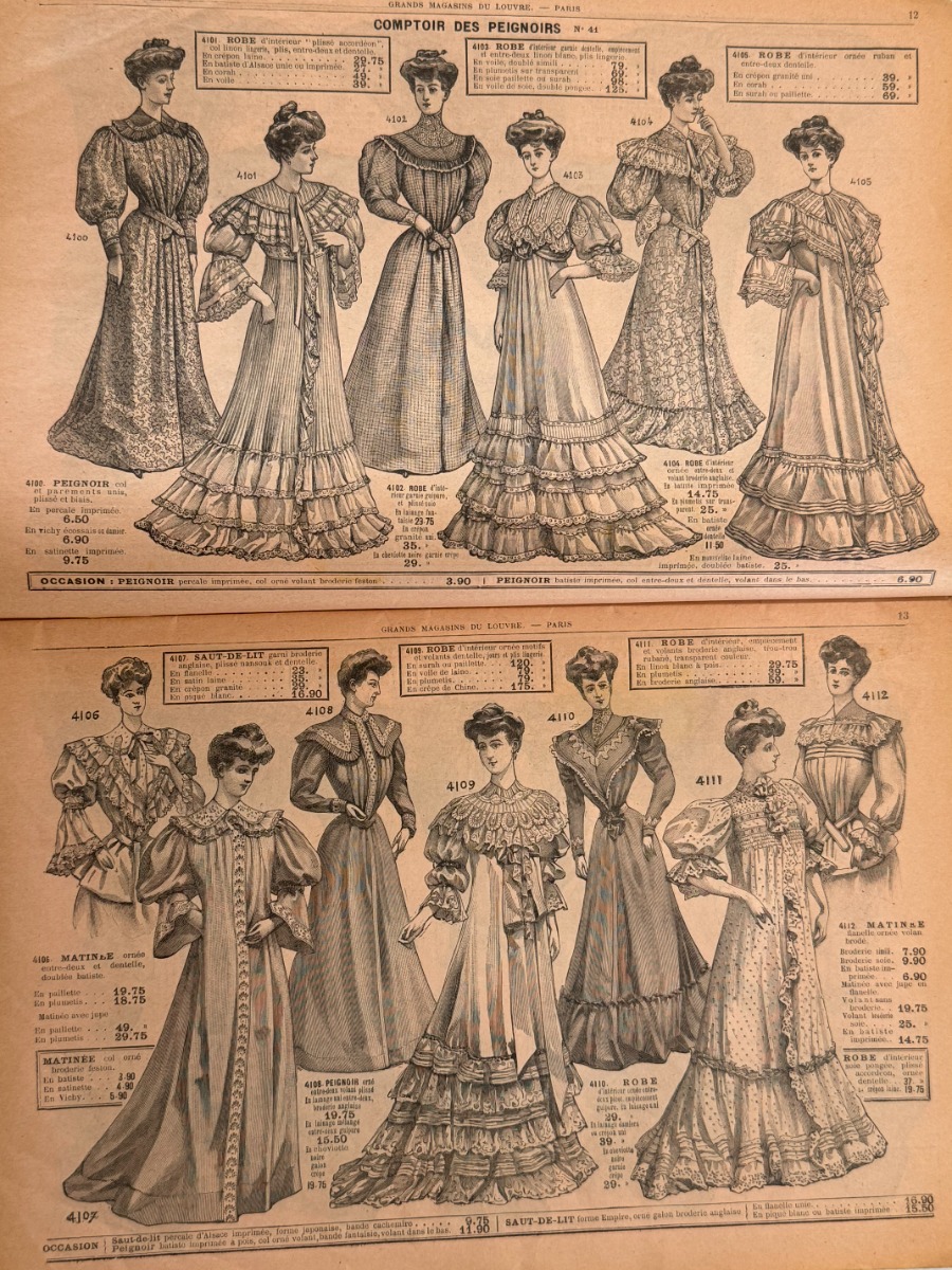 1906 Catalogue Au Louvre - Mode - Paris - avec des échantillons de tissus - Vue 4 - Grands Magasins