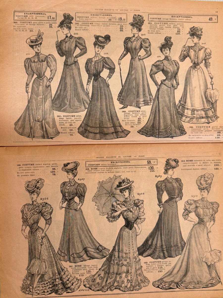 1906 Catalogue Au Louvre - Mode - Paris - avec des échantillons de tissus - Vue 5 - Grands Magasins