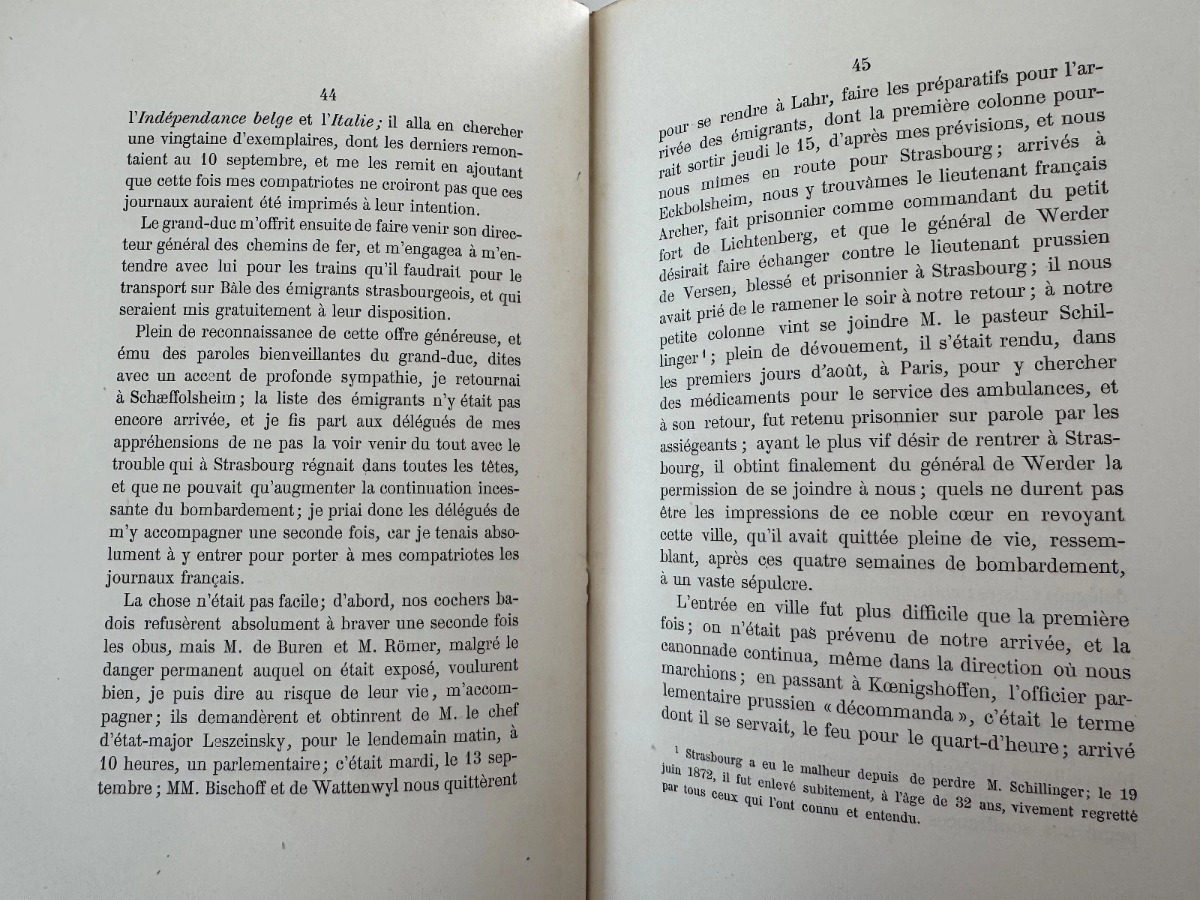 1874 La Mission suisse à Strasbourg – avec les 2 photos !! Guerre 1870 Alsace - Vue 4 - Livres anciens