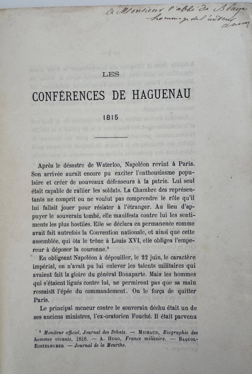 1873 - Les conférences de Haguenau - Hommage de l'auteur - Alsace - Vue 2 - Livres anciens