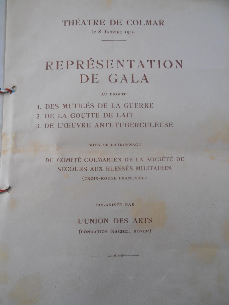 Programme de théâtre de Colmar 1919 - Alsace - Vue 2 - Livres anciens
