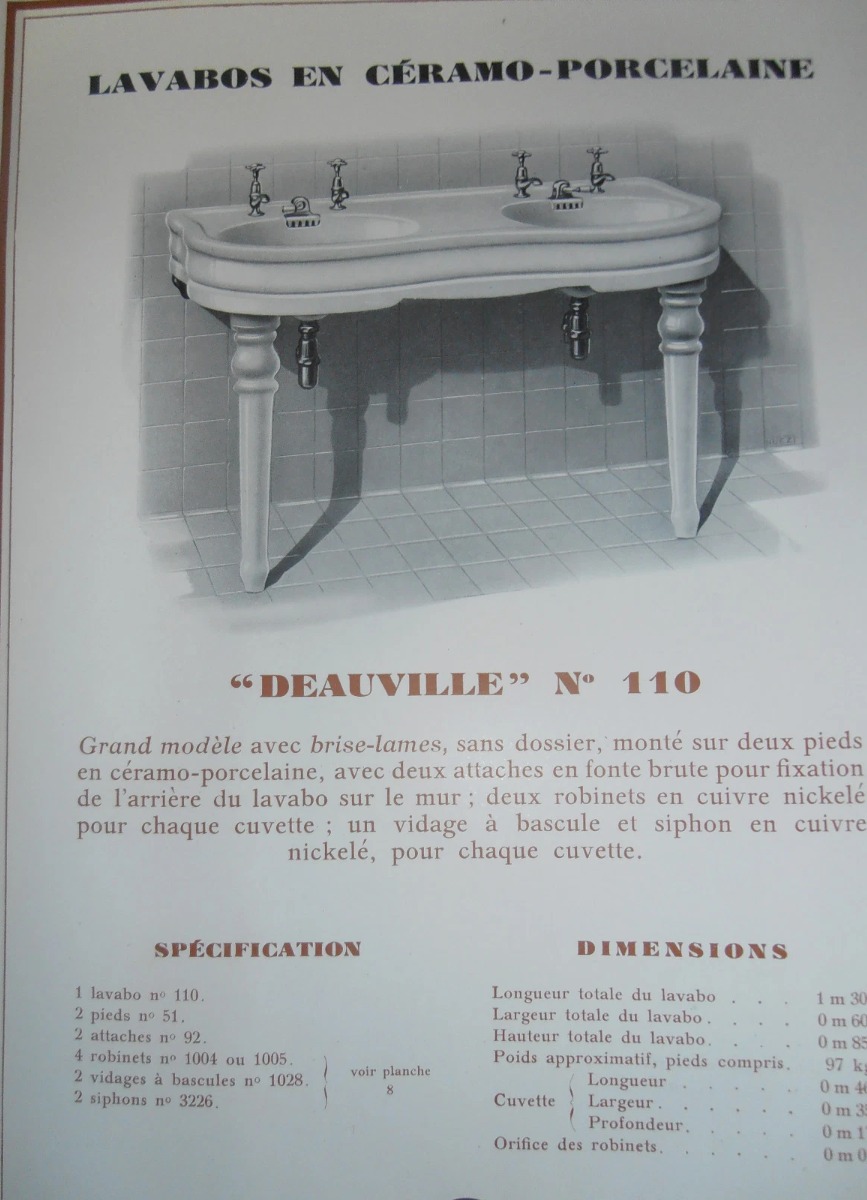 1930 - Catalogue céramiques lavabos bidets - éviers Lyon Vaise et Digoin - Vue 2 - Divers
