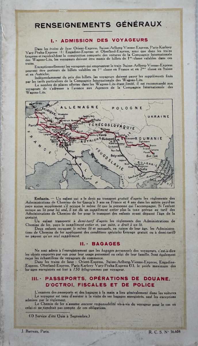1926 Guide Orient - Express Wagons Lits - Suisse Arlberg Vienne Train Horaire - Vue 3 - Autres