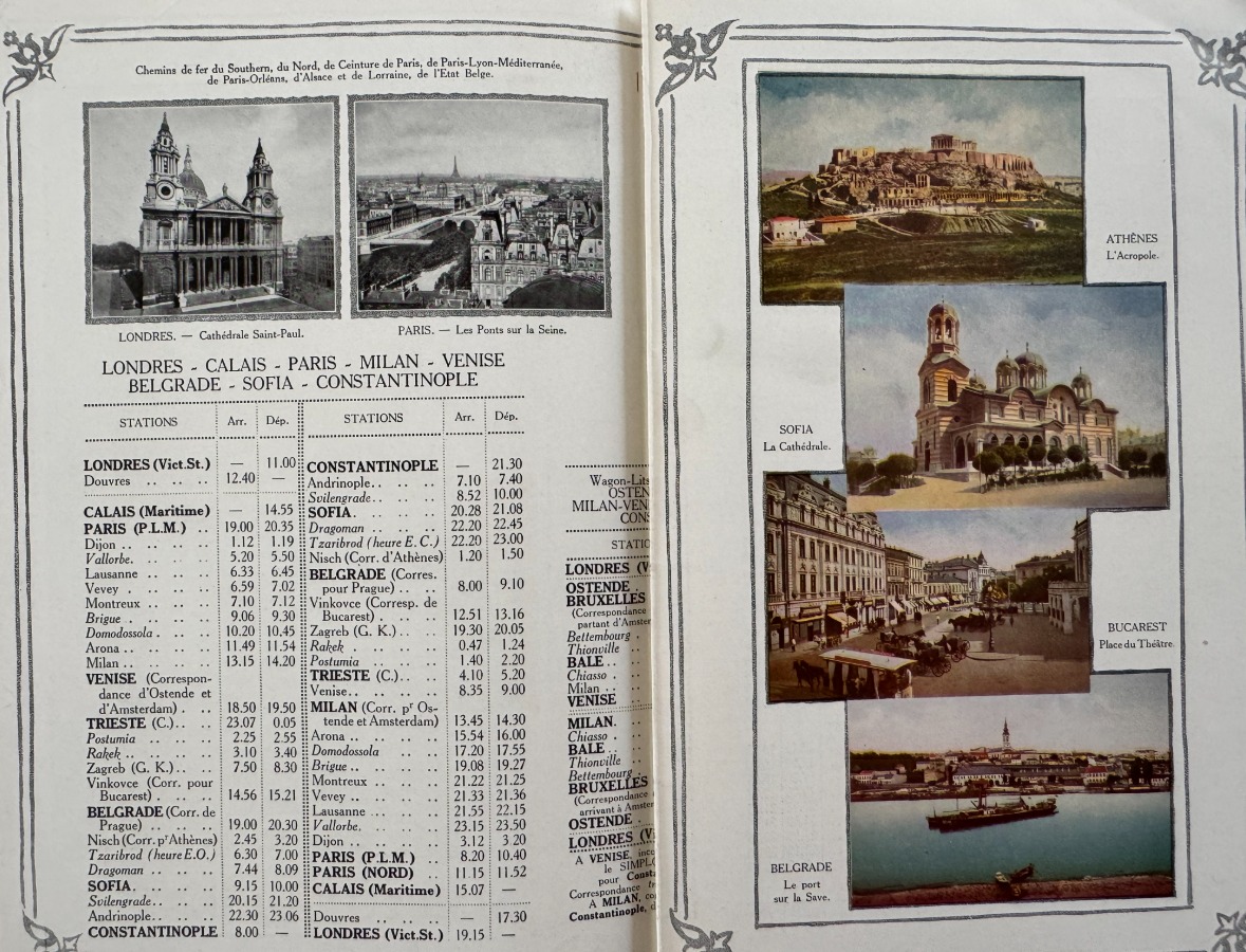 Simplon - Orient - Express Wagons Lits - Train Horaire Constantinople Guide - Vue 2 - Autres
