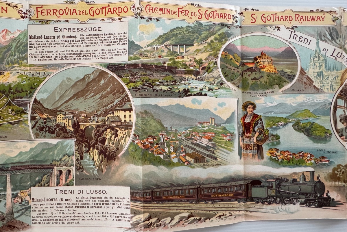 1903/1904 Suisse dépliant Railway d'horaires Chemin de fer du Saint Gothard - Vue 3 - Autres