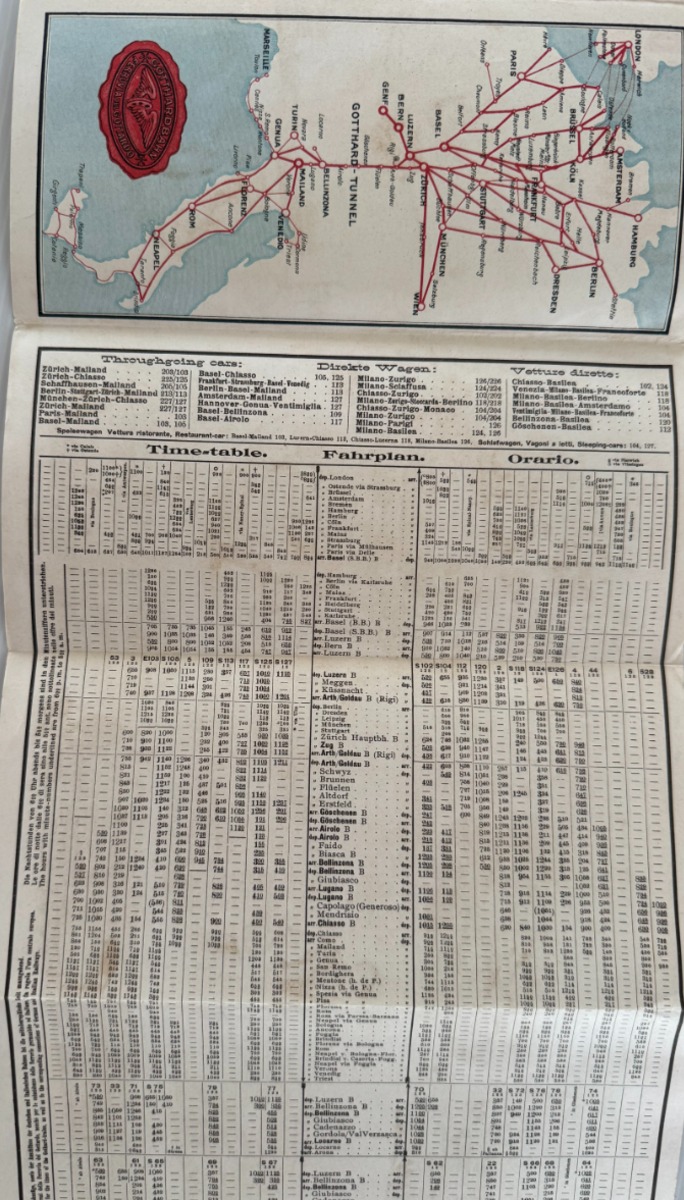 1903/1904 Suisse dépliant Railway d'horaires Chemin de fer du Saint Gothard - Vue 4 - Autres