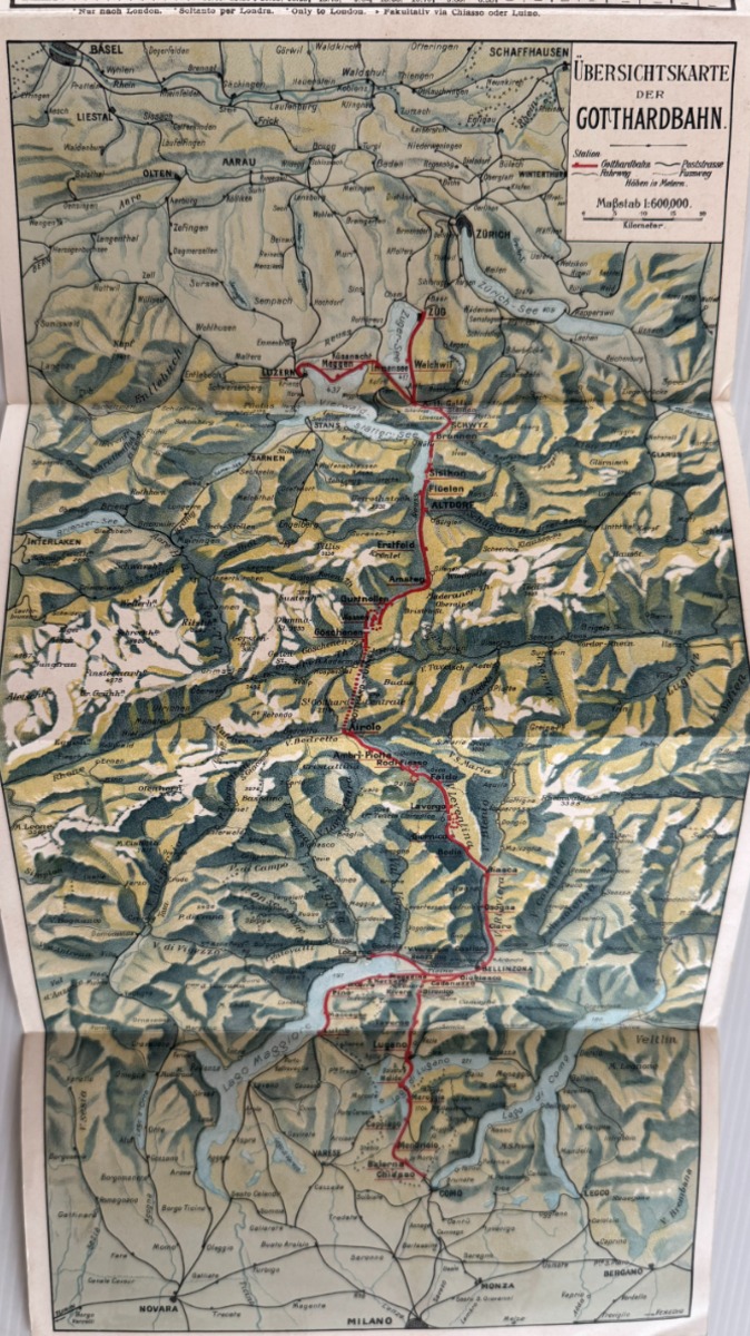 1903/1904 Suisse dépliant Railway d'horaires Chemin de fer du Saint Gothard - Vue 5 - Autres