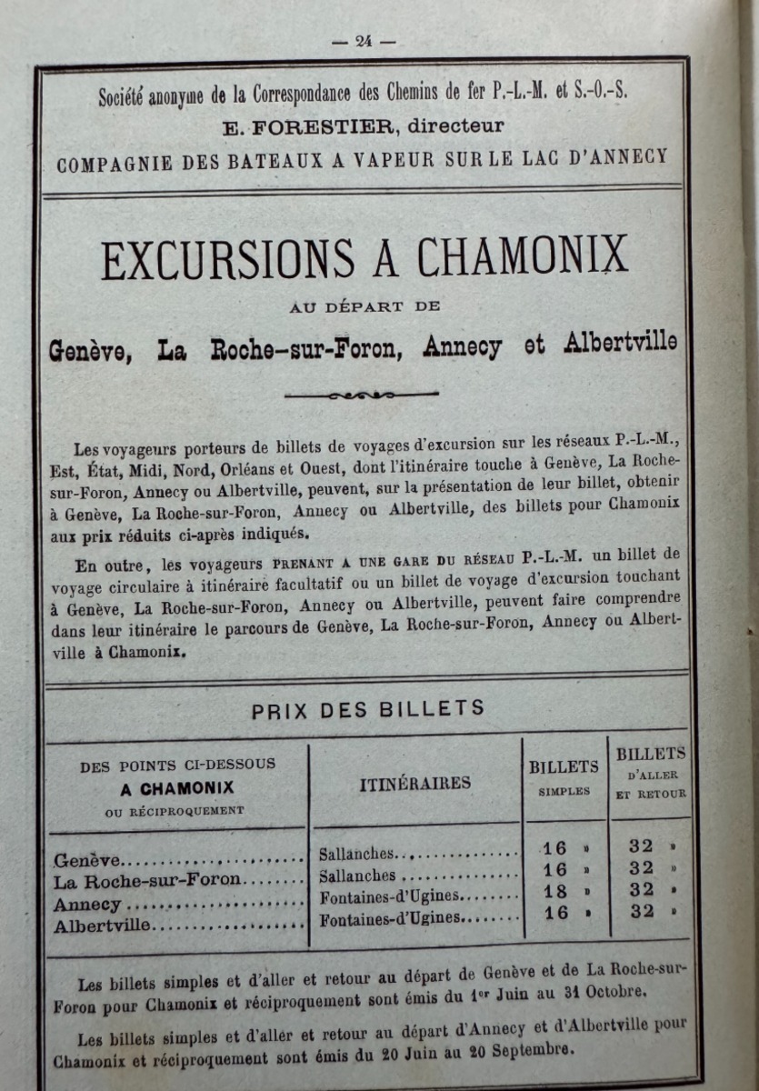 1889 Horaire des Chemins de fer de Paris-Lyon-Méditerranée - Chamonix - Non Chaix - Vue 5 - Autres