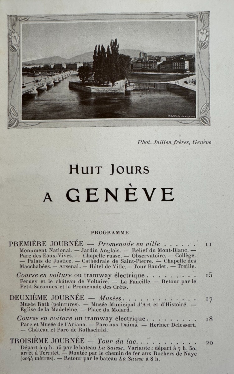 1922 Guide touristique - Huit Jours à Genève - Suisse - Vue 3 - Autres
